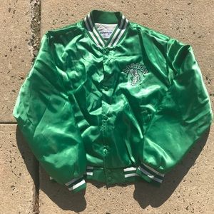 Vtg Swingster Boston Celtic Satin Bomber Jacket
